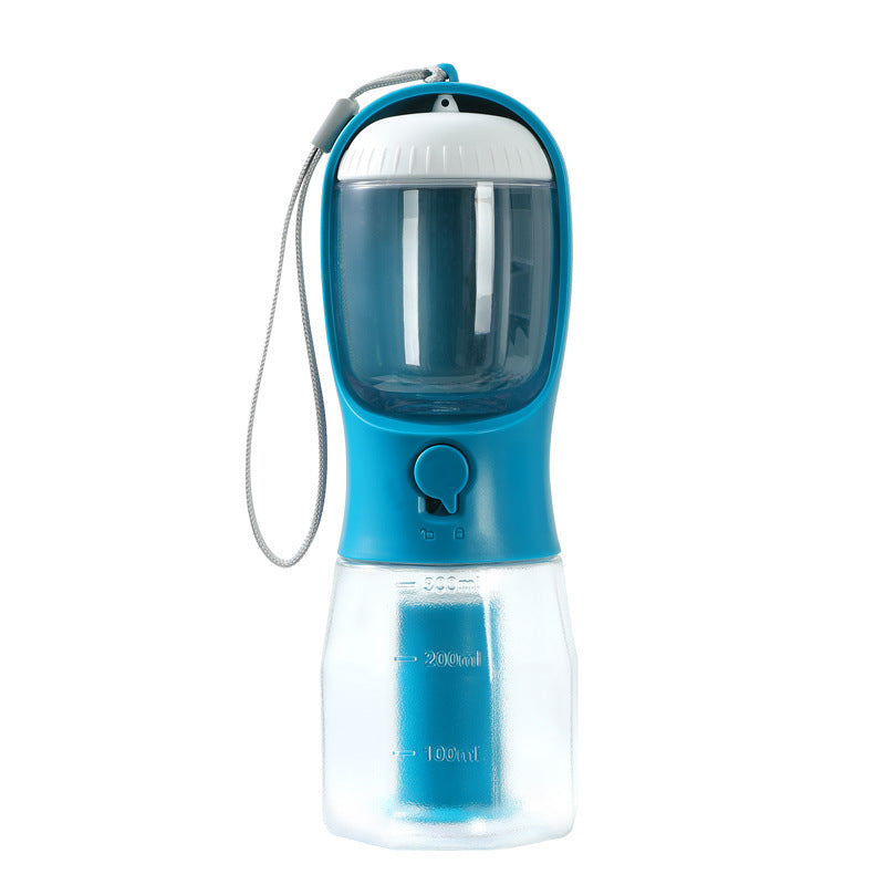 Botella portátil para perros 3 en 1 con dispensador de agua y comida