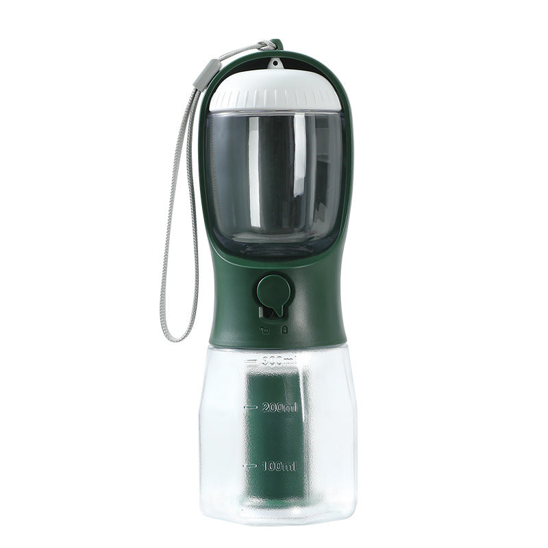 Botella portátil para perros 3 en 1 con dispensador de agua y comida