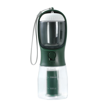 Botella portátil para perros 3 en 1 con dispensador de agua y comida