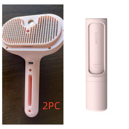 Cepillo Peine Autolimpiante para Mascotas con Humidificador de Niebla Integrado